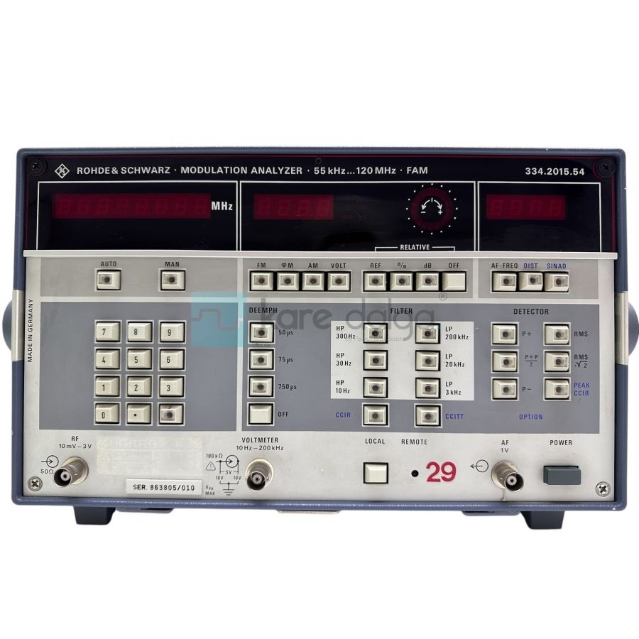 Rohde & Schwarz Modulation Analizör 334.2015.54 55kHz 120 MHz FAM