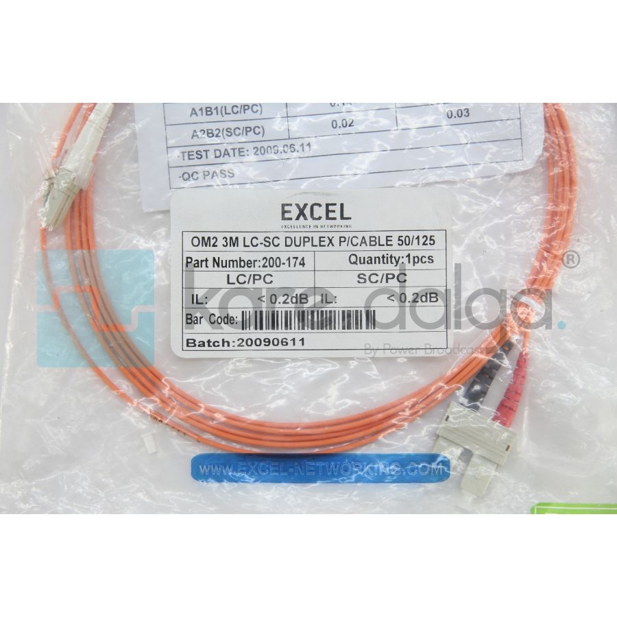 Excel LC/PC-SC/PC Duplex 3 Metre Fiber Patch Kablo