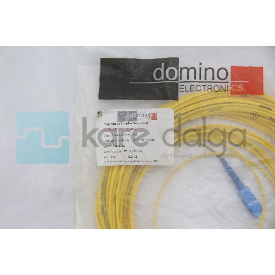 Domino Electronics SC/PC-SC/PC Simplemode Simplex 30 Metre Fiber Patch Kablo