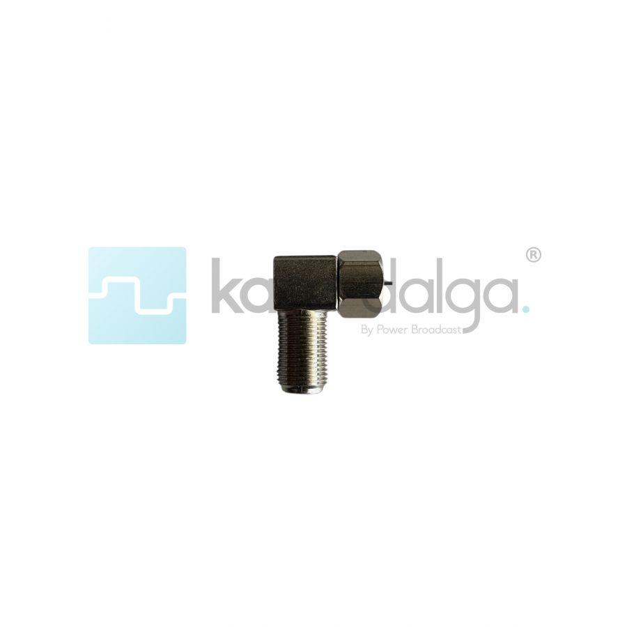 L Tip Metal F Konnektör – 90° Açılı Uydu LNB Bağlantı Parçası (Vidalı Tip)