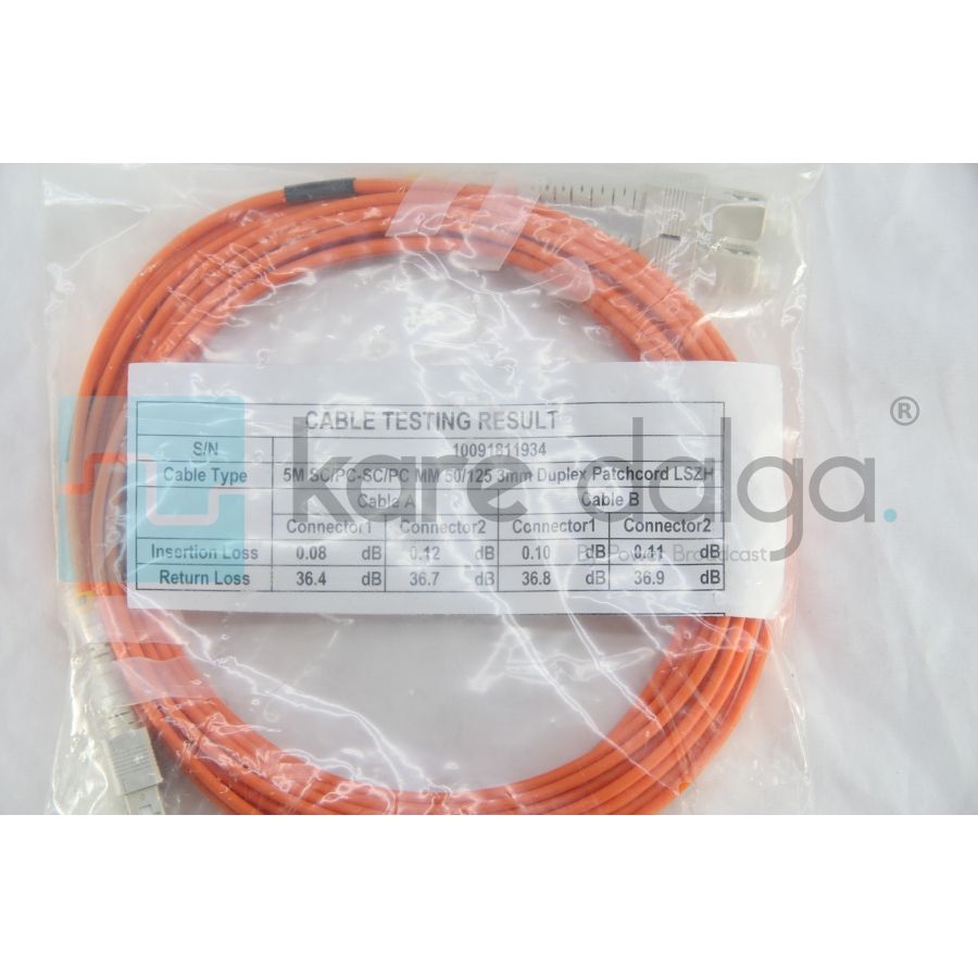 SC/PC-SC/PC Duplex 5 Metre Fiber Patch Kablo